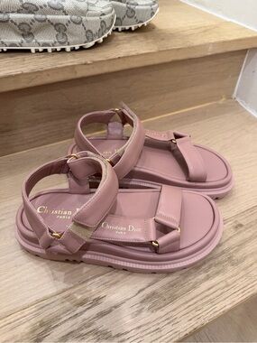 Dior Pink Leather Strappy Sandals